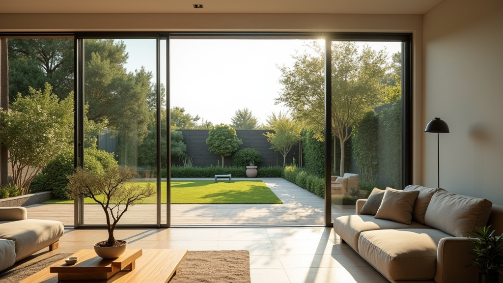 Aménagement intérieur moderne avec mobilier design et éclairage chaleureux