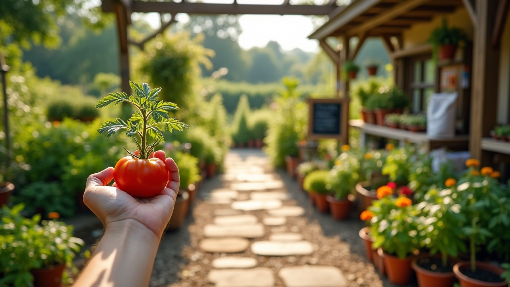 Client consultant un vendeur dans une jardinerie moderne avec une grande variété de plantes