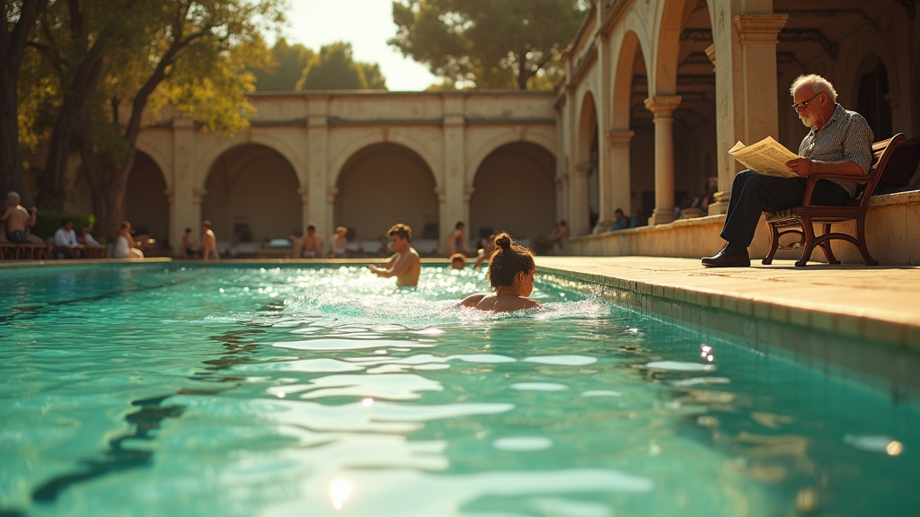 Piscine Vallier à Marseille avec ses deux bassins et son architecture caractéristique