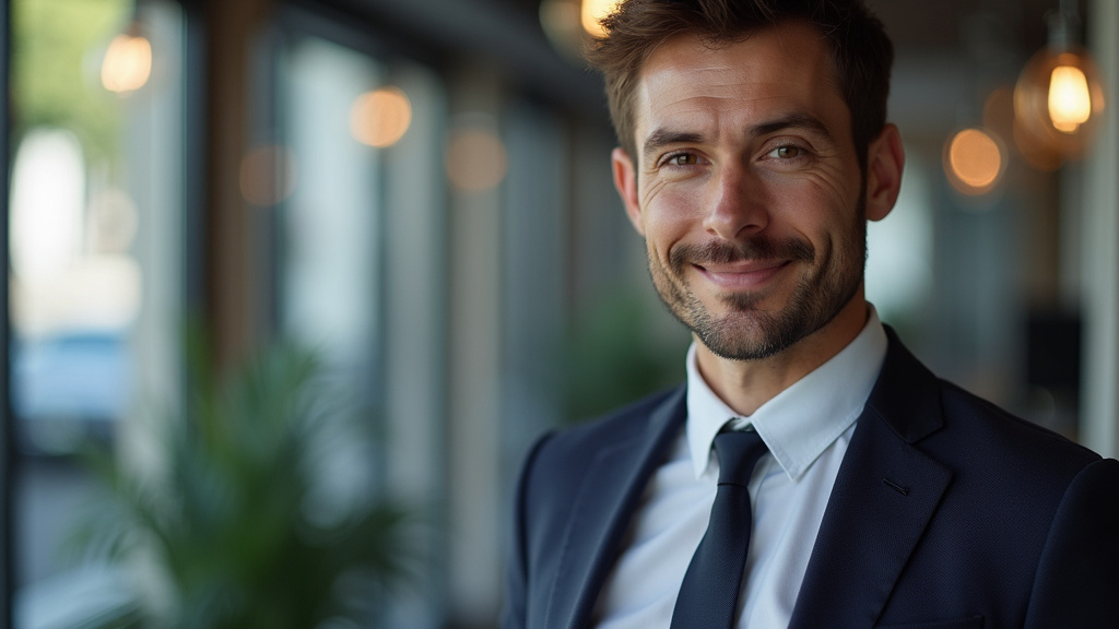 Homme utilisant une application de rencontres sur son téléphone portable dans un café